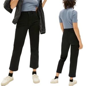 Everlane The Straight-Leg Crop, Black, Size 0